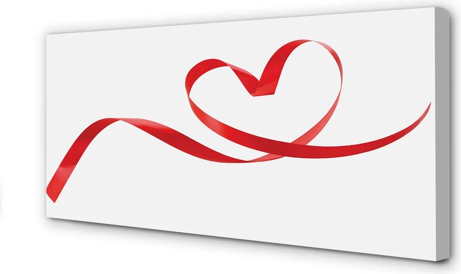 Obraz canvas na ścianę Serce z Czerwoną Wstążką