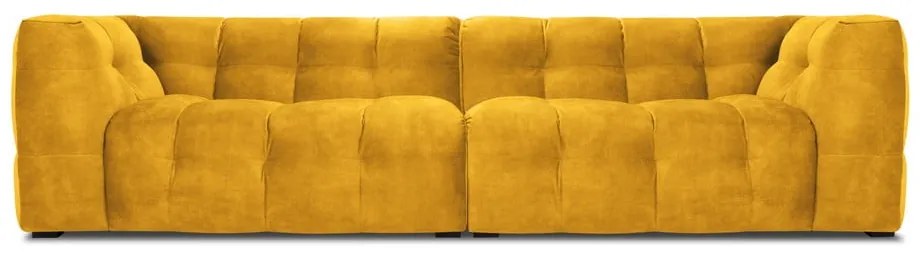 Żółta aksamitna sofa Windsor &amp; Co Sofas Vesta, 280 cm