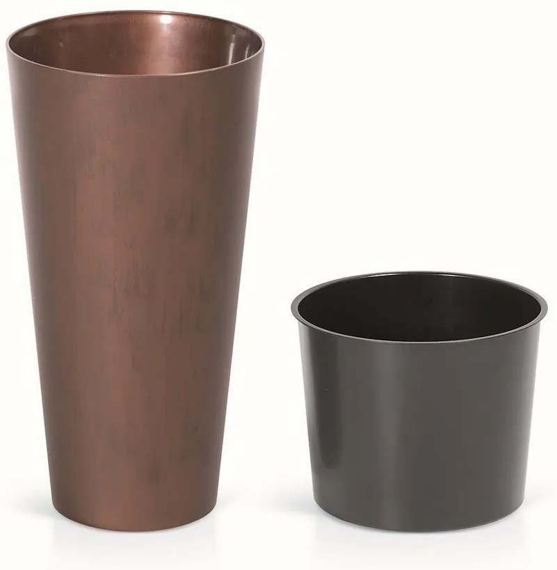Doniczka TUBUS SLIM CORTEN z wkładem 25 cm, stal patynowana, 25 cm