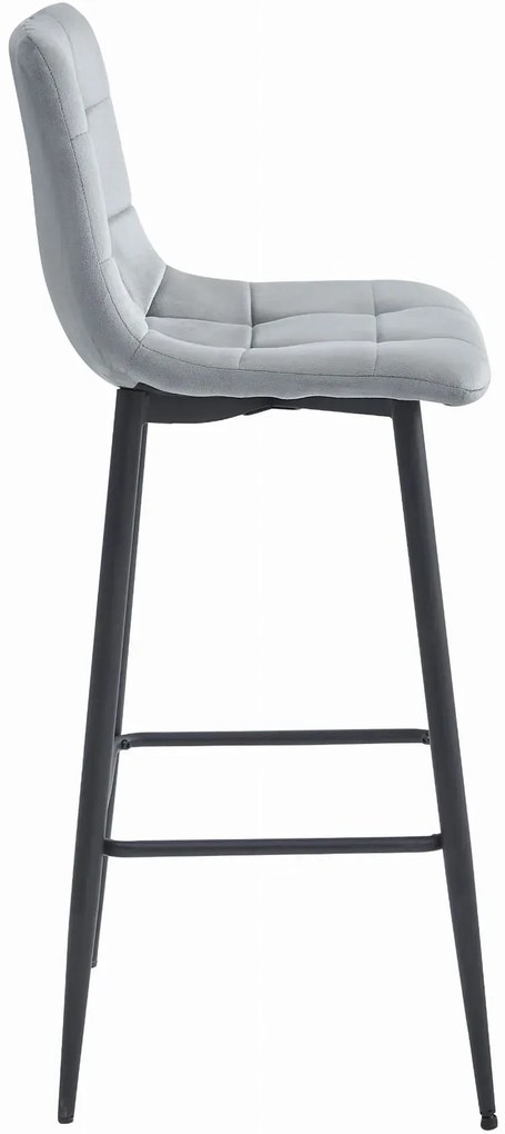 Srebrny welurowy hoker glamour do wyspy S8-K49