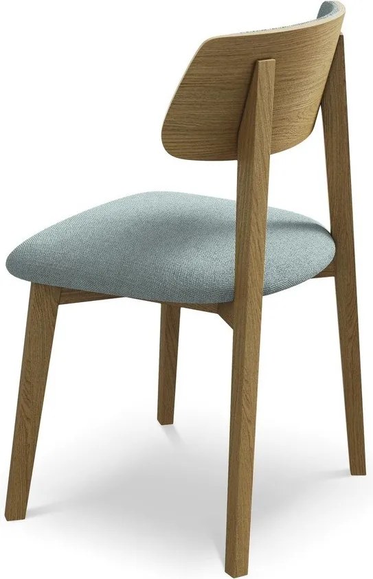 Niebieskie krzesło z litego drewna Niu – Makamii