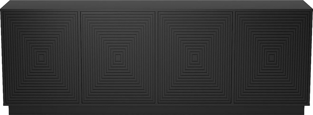 Komoda 4-drzwiowa z MDF - Czarny - MEZULIA