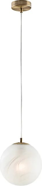 Lampa wisząca Olaf z czarnego chromowanego żelaza 1 światło z kulą dm.20 130 Ø20 BL294-S1-BRZ