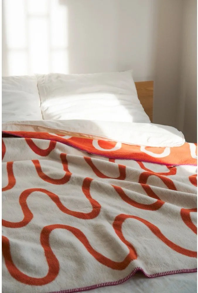Pomarańczowy koc 150x200 cm Swirl – noo.ma