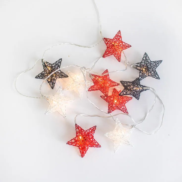 Świąteczne lampki zewnętrzne na sznurze 3,3 m z 10 lampkami LED - Stellina