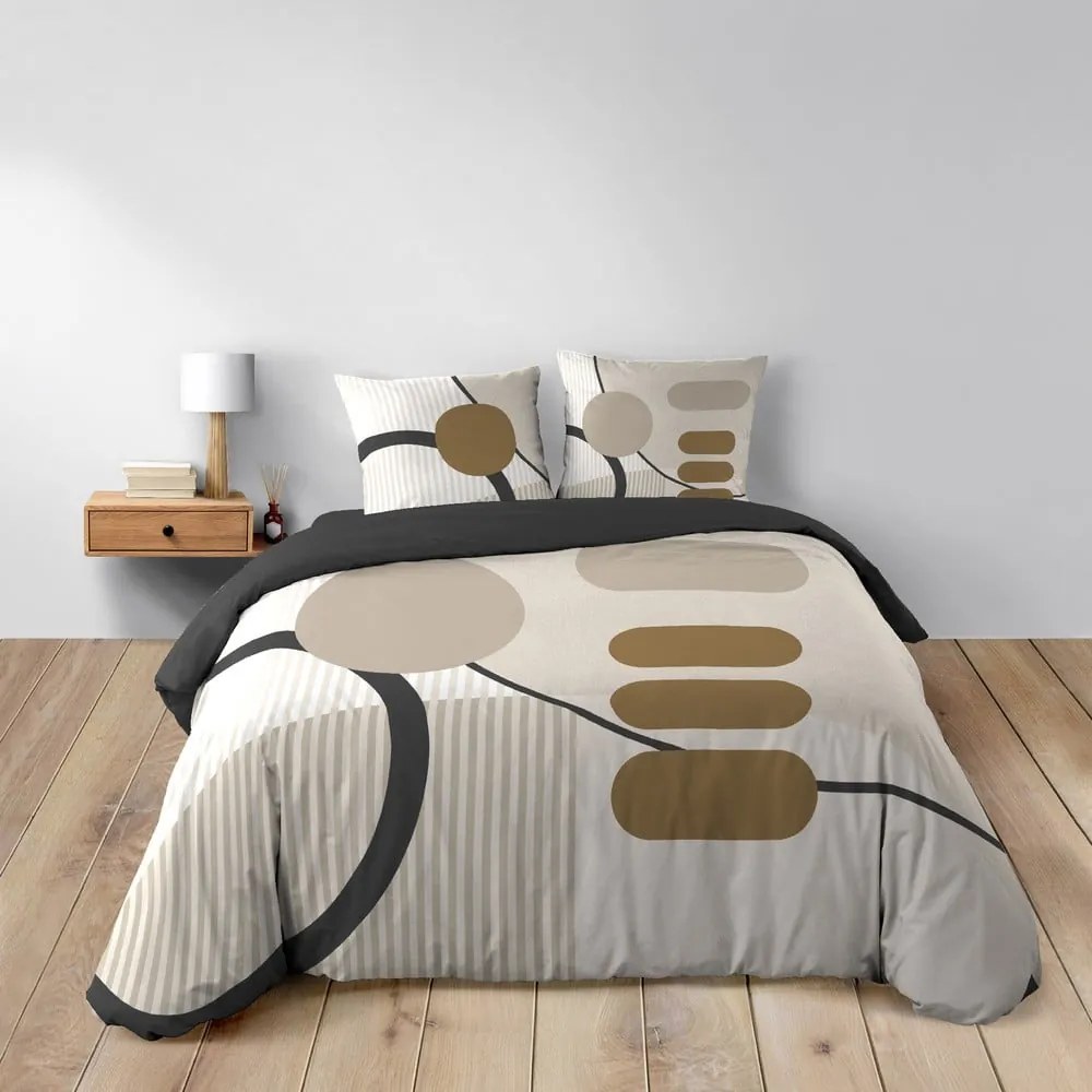 Beżowa bawełniana pościel dwuosobowa 240x220 cm Santana – douceur d'intérieur