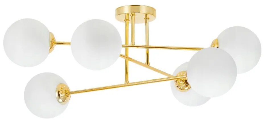 Żyrandol na drążku 6xE27/35W/230V śr. 80 cm złoty