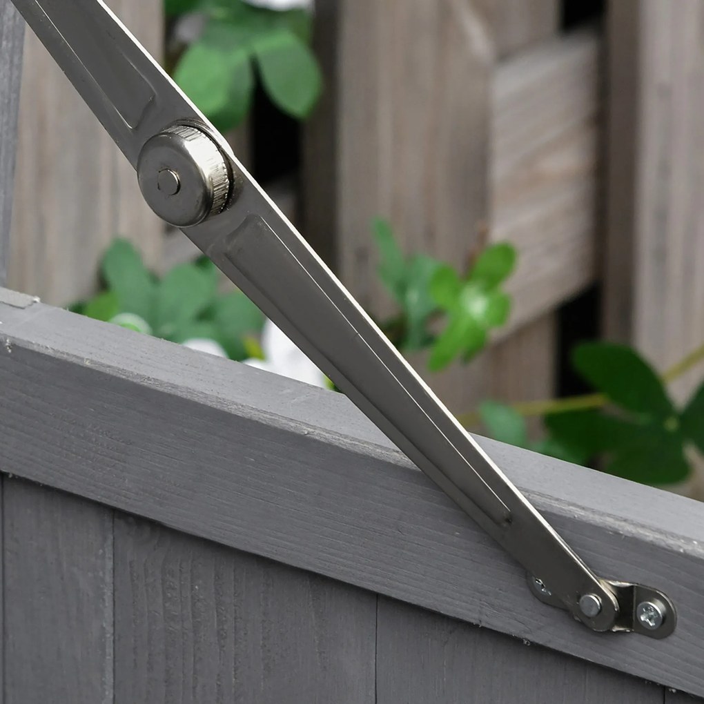 Outsunny szafka na narzędzia z drewna sosnowego 2 półki kolor szary 74x43x88cm | Aosom PL