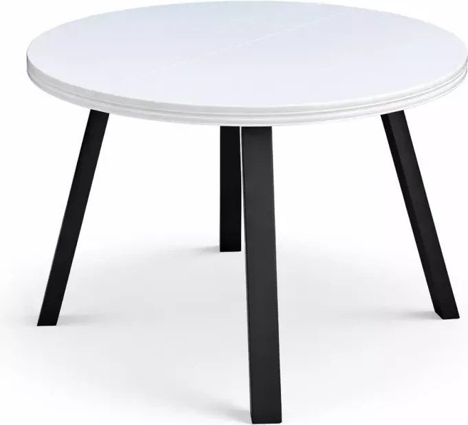 Stół Pari rozkładany okrągły 110-210 cm z metalowymi nogami i laminowanym blatem w wielu kolorach do salonu
