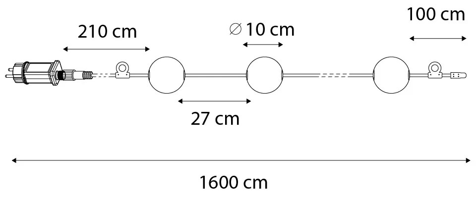 Nowoczesna girlanda ogrodowa 8M z 14 diodami LED - Malai