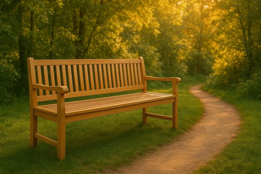 Ławka ogrodowa teak 180 cm 3-osobowa, naturalne wykonanie