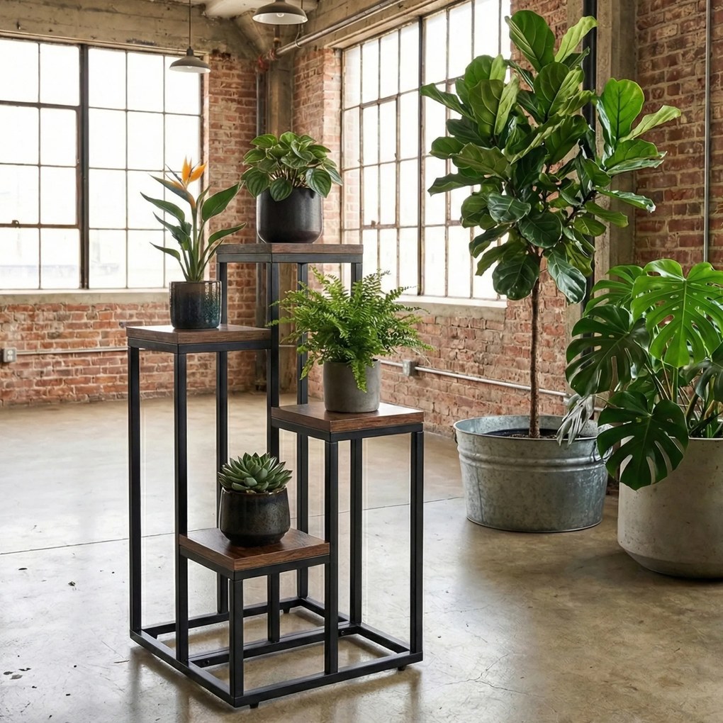 Kwietnik stojący wysoki BIOS na 4 kwiaty, 37 x 34 x 68 cm