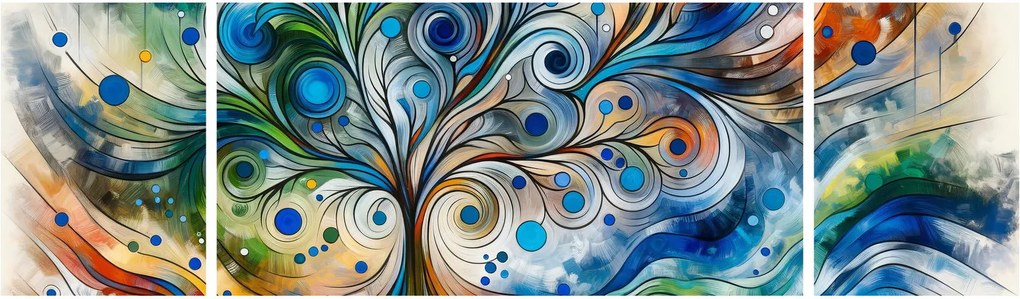 Obraz – Kolorowe energetyczne drzewo (170x50 cm)
