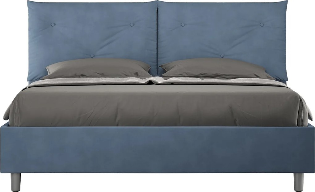Łóżko bez stelaża tapicerowane 160x190 microfibra Niebieski Appia
