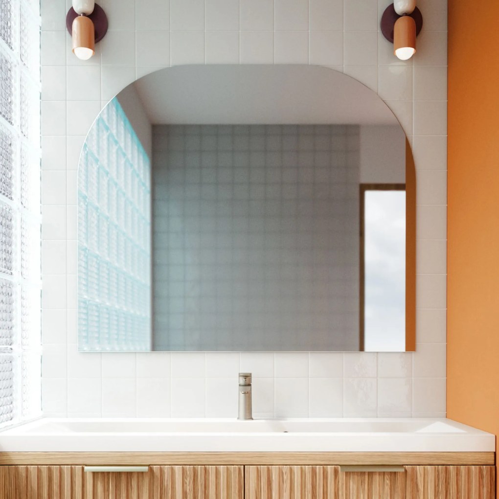 Lustro portalowe bez podświetlena ARCH Pure  | Różne rozmiary | Różne kolory : Kolor tafli szkła - Grafit, Rozmiar - 100 x 84 cm