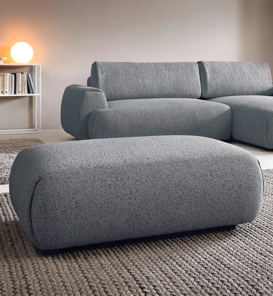 Popielata melanżowa pufa na nóżkach K1-C61