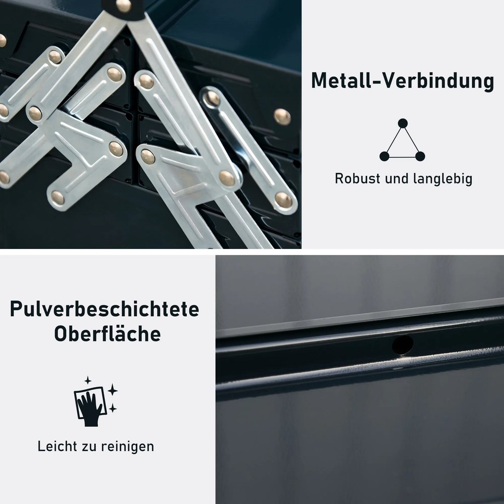 Skrzynka Narzędziowa DURHAND z 5 Przegrodami, Idealna do Warsztatu, Ciemnozielona