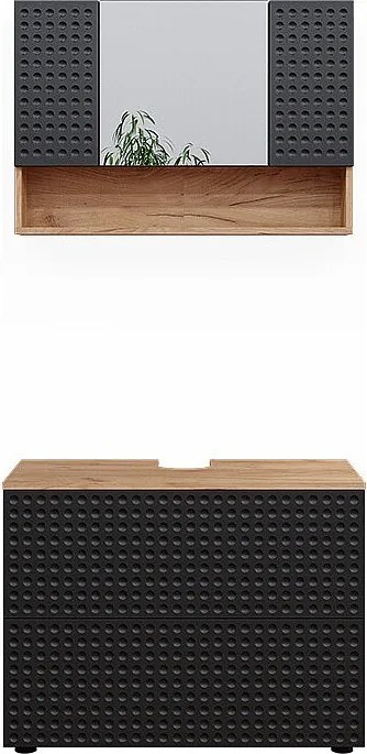 Zestaw mebli łazienkowych kropkowany antracyt 80x41x58.6 irma