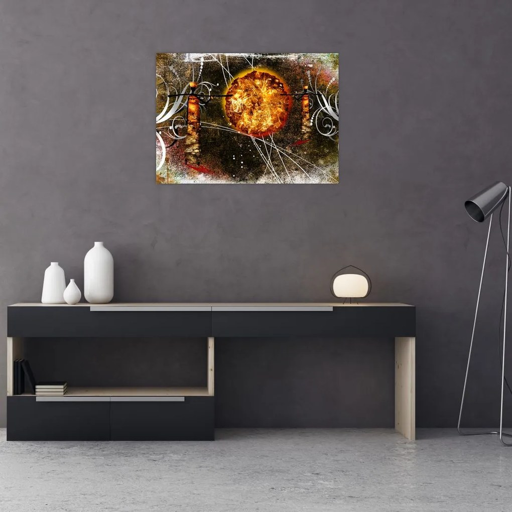 Obraz na szkle malarstwa z epoki starożytnej (70x50 cm)