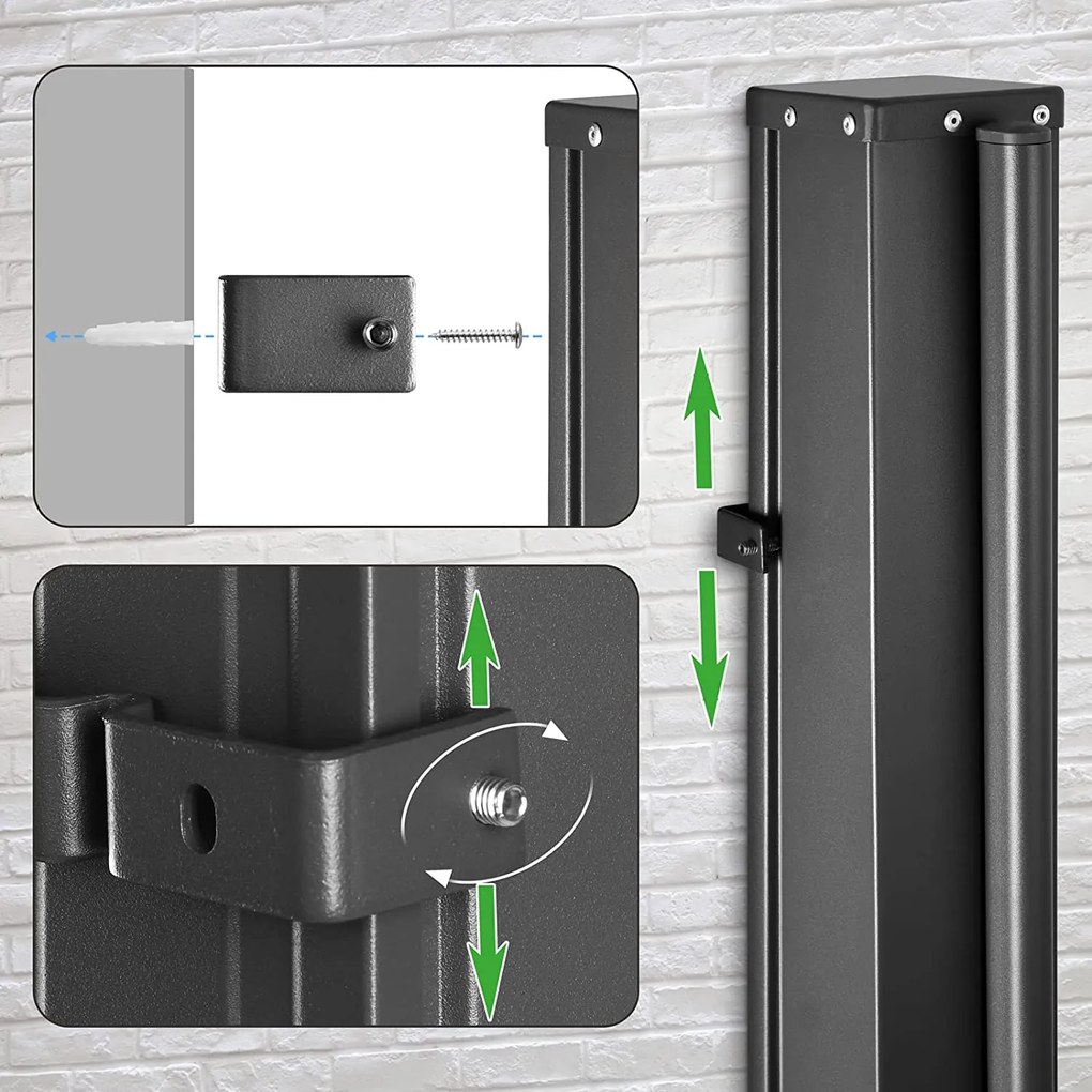 Boczna markiza NOSARA na taras, 180x300cm, antracyt Casaria