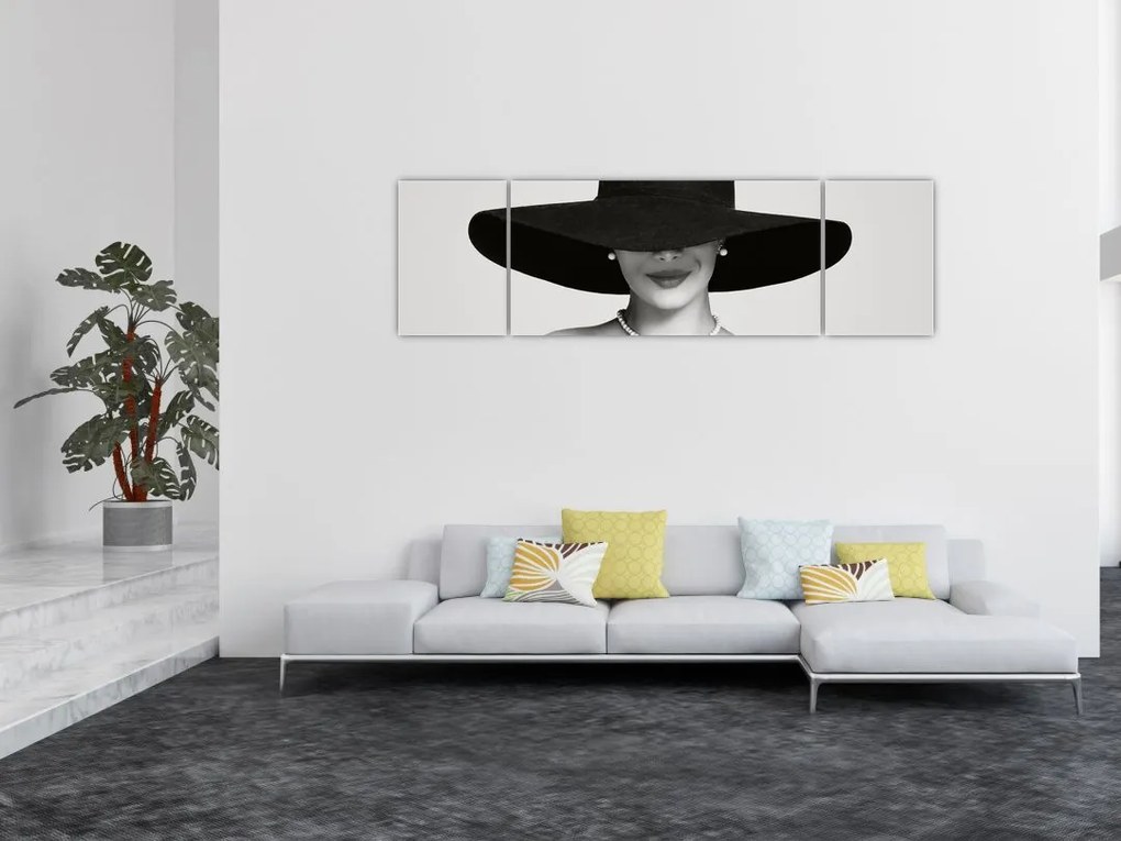 Obraz - Kobieta w kapeluszu (170x50 cm)