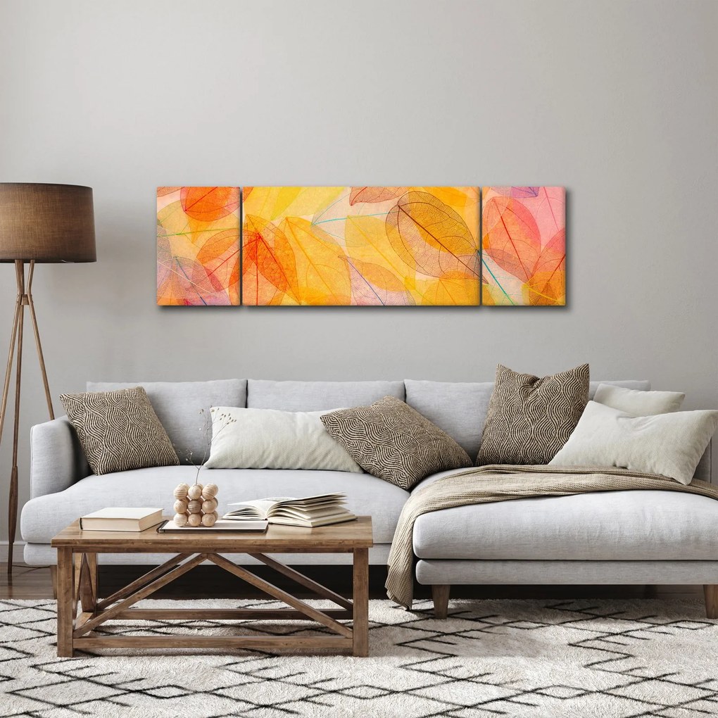 Obraz - Tło z jesiennych liści (170x50 cm)