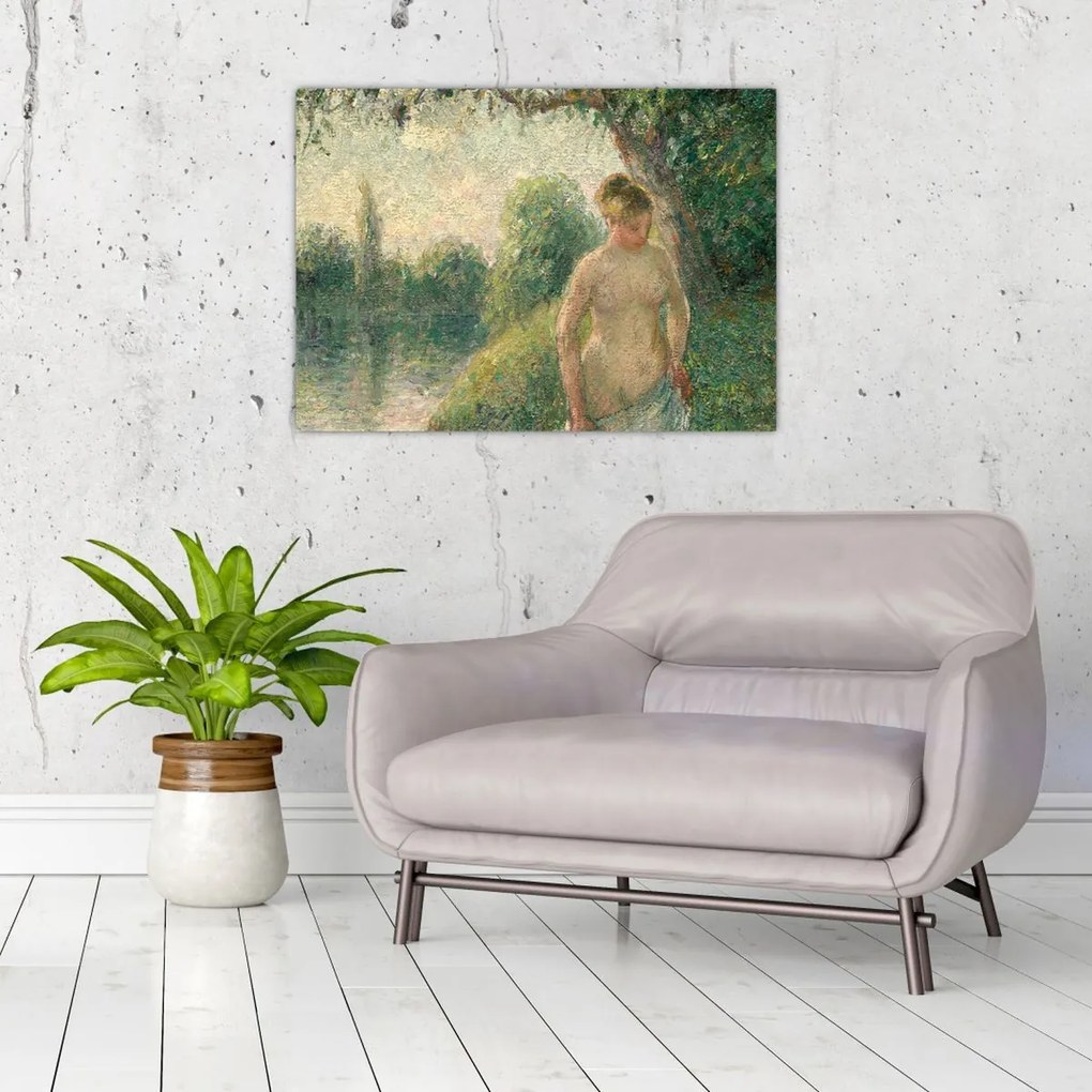 Obraz na szkle - Camille Pissarro, The Bather, reprodukcje (70x50 cm)