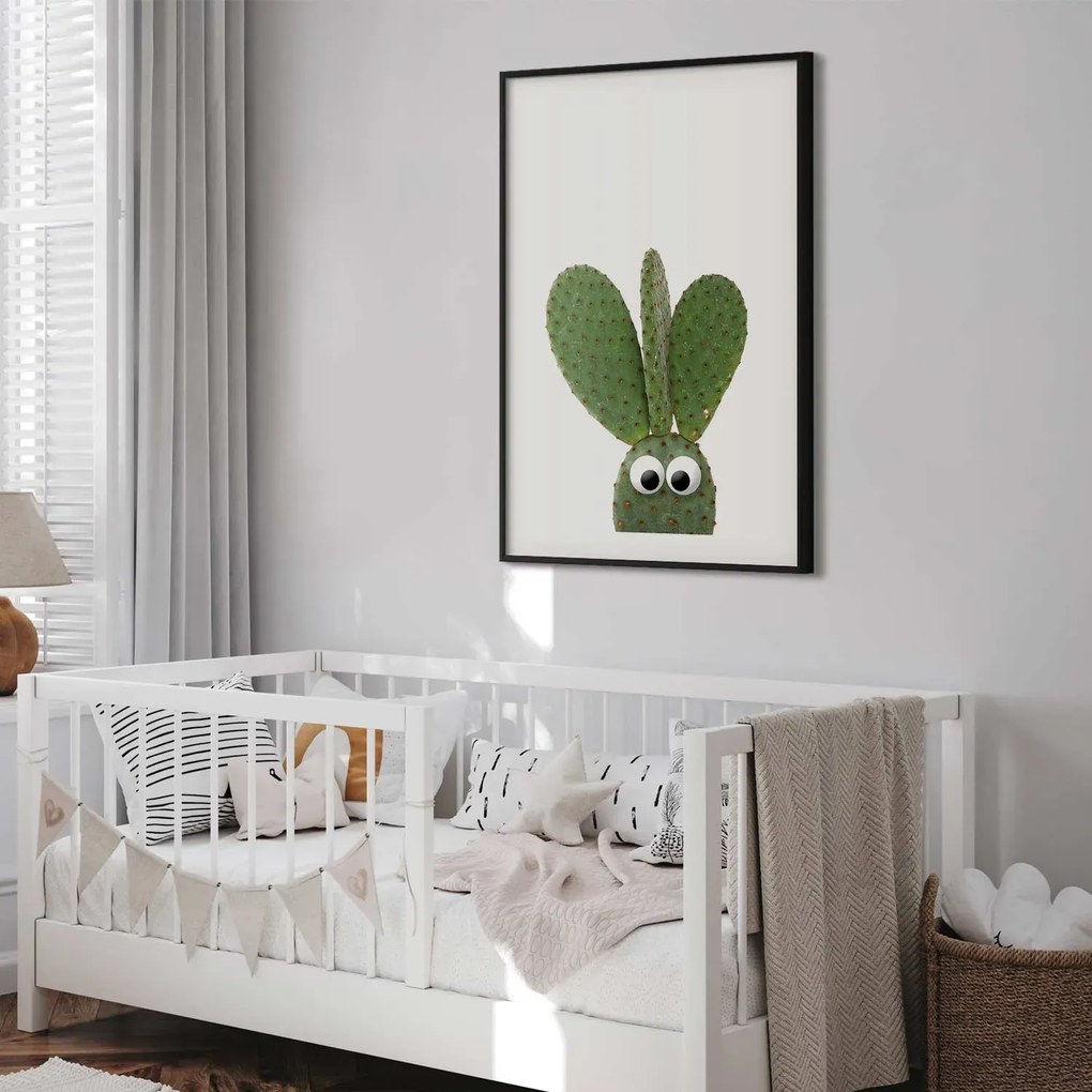 Plakat Uszaty kaktus 21x30 cm z ramą czarną z marginesem ARTGEIST B