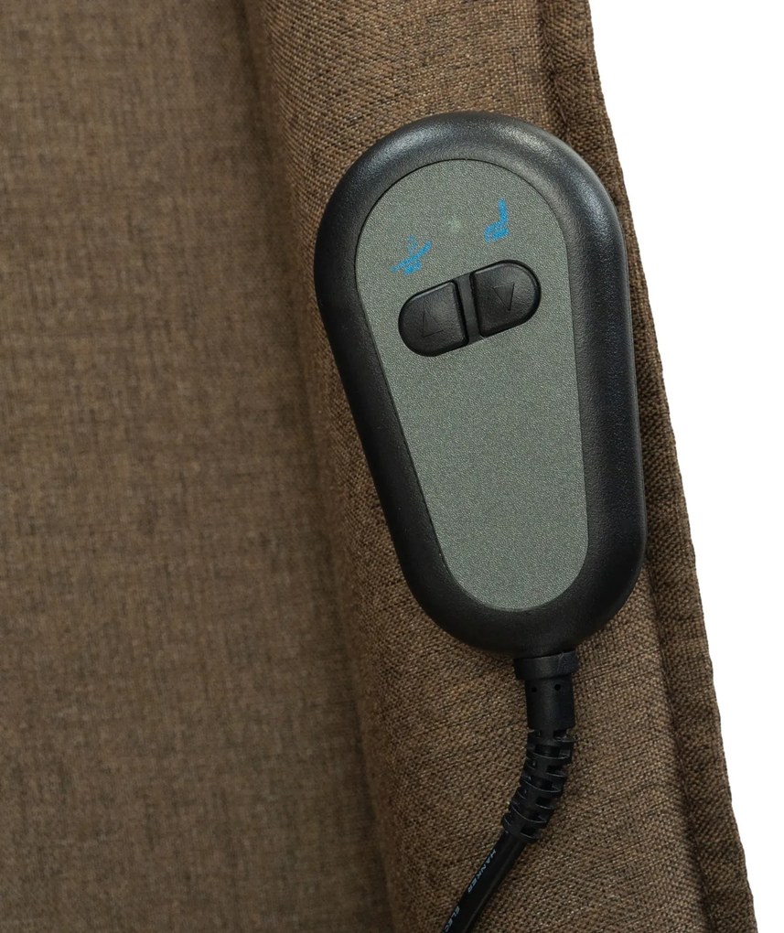 Fotel Wypoczynkowy COLTON z Funkcją Wstawania Elektrycznie Rozkładany Brązowy Nowoczesny