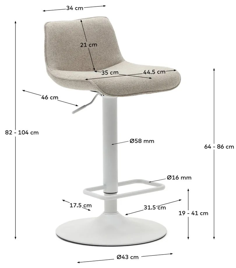 Beżowe hokery zestaw 2 szt. 103 cm Zenda – Kave Home