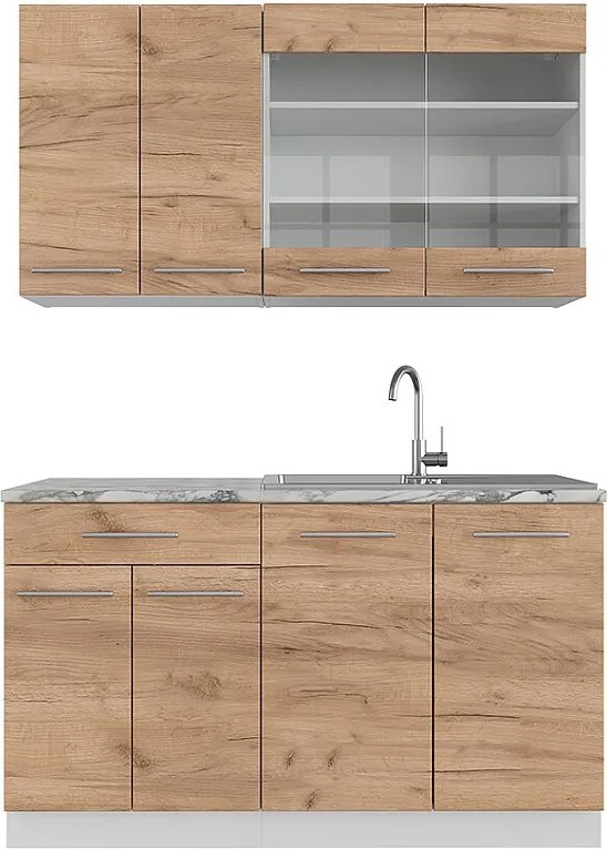 Kuchnia pojedyncza gold power dąb/biały 140x46x81.6 fame-line