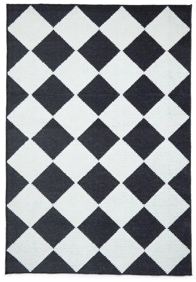 Czarno-biały dywan odpowiedni do prania 200x290 cm Lyna Charcoal&amp;White – Think Rugs