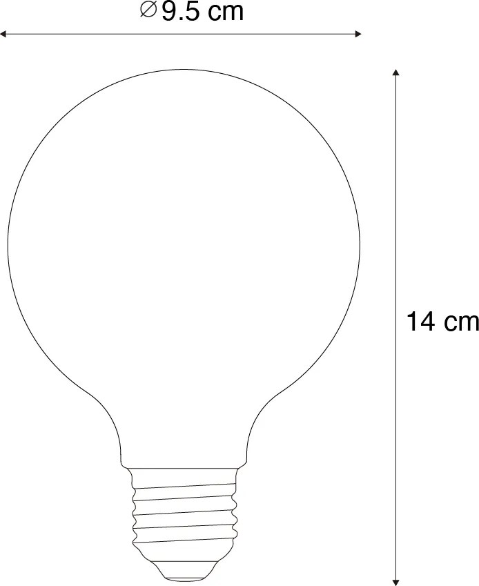 Zestaw 5 Inteligentne ściemnialne żarówki LED E27 G95 Bursztynowe 4,9W 320lm 2500K