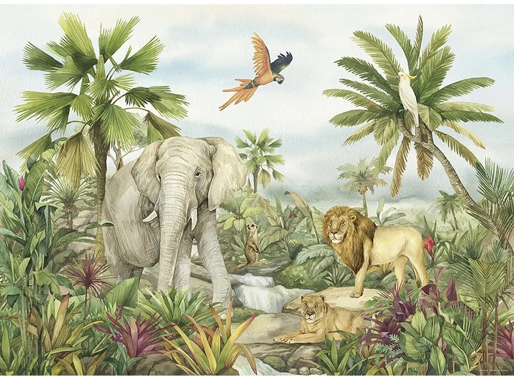 Fototapeta dla dzieci Colourful Jungle 252 x 182cm, 4 części