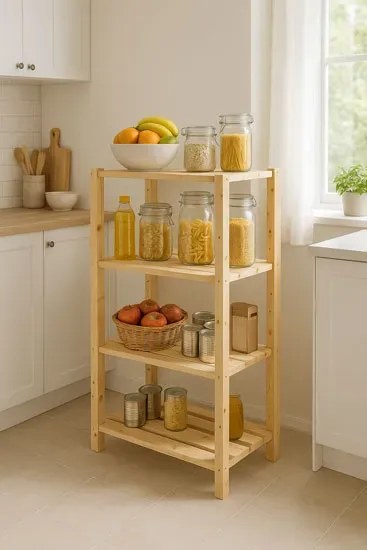 Drewniany regał do spiżarni, kuchni, piwnicy L4-D14