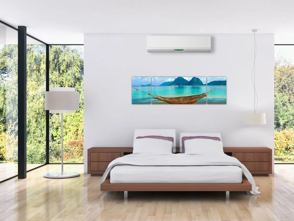 Obraz - Hamak na plaży (170x50 cm)