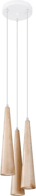 Lampa wisząca SULA 3P drewniana