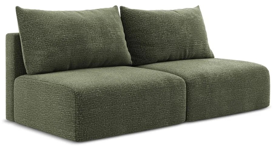 Zielona rozkładana/ze schowkiem sofa 216 cm Kalena – Makamii