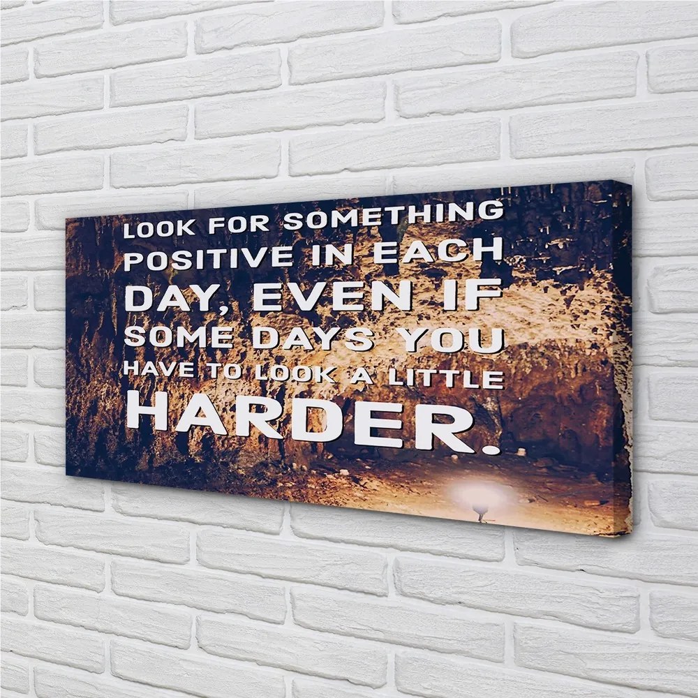 Duży obraz na płótnie Napis w Tajemniczej Jaskini