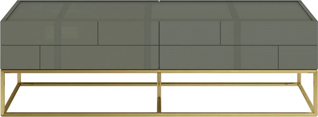 Ława glamour na złotych płozach Rose Hill RH06 z szufladami