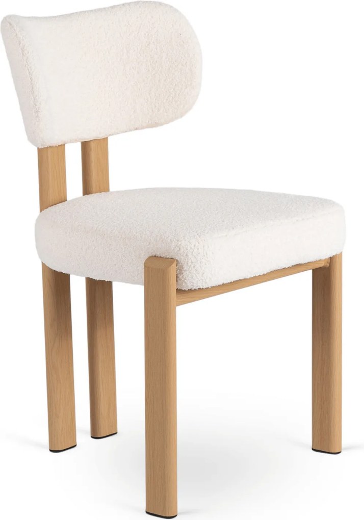 Krzesło Tapicerowane GRENADA Dąb/Kremowe Boucle Nowoczesne