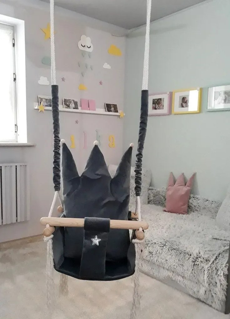 Szara huśtawka dla dziecka L7-B64