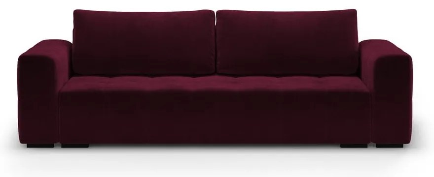 Ciemnoczerwona aksamitna rozkładana sofa Milo Casa Luca