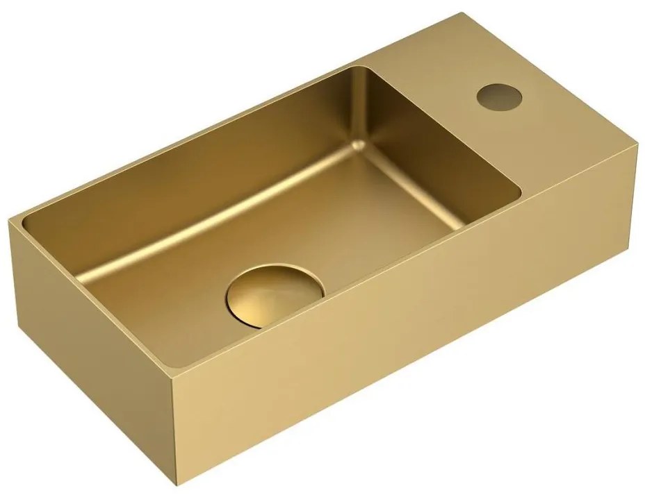 Sapho - Wisząca umywalka AURUM 36,5x18 cm matowe złoto