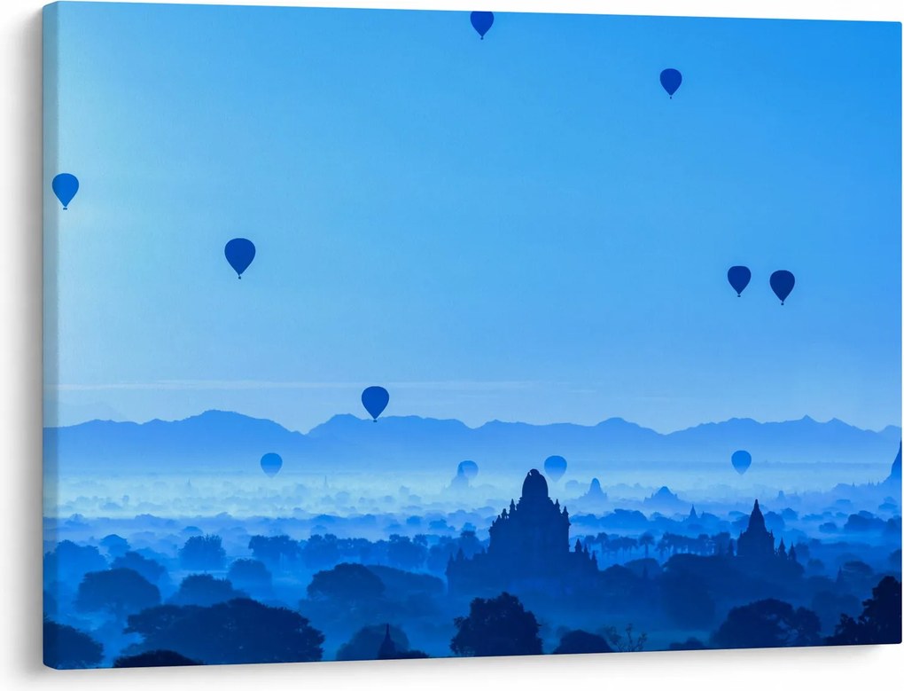 Obraz - Balony nad krajobrazem (70x50 cm)