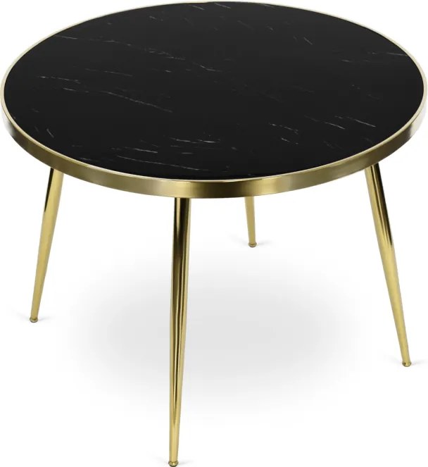 Stół Okrągły TINGA 100 cm Czarny/Złoty Glamour