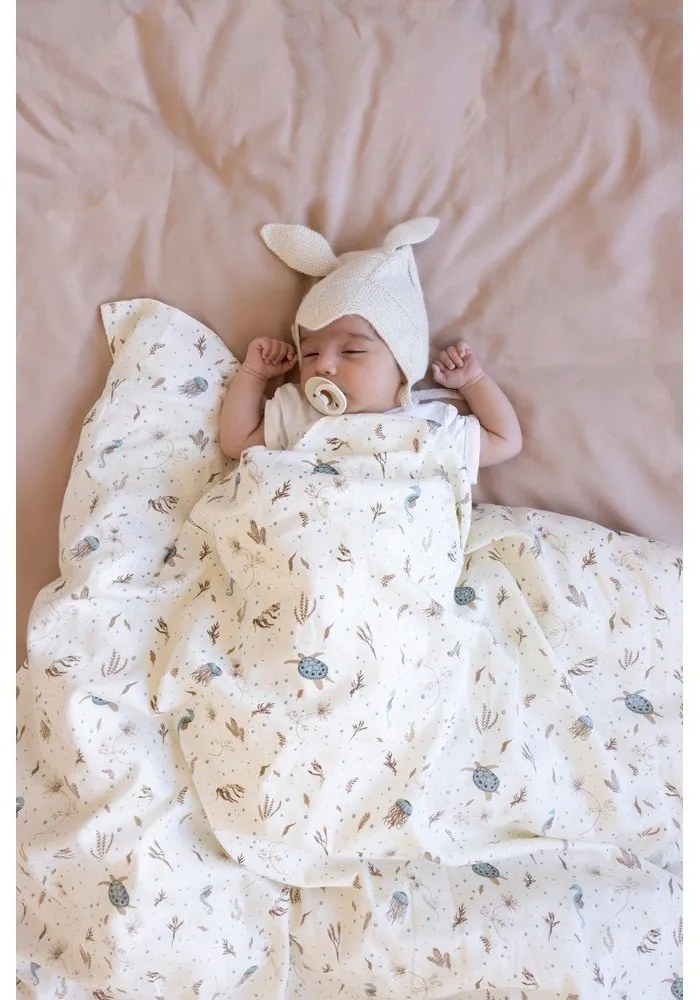 Jasnożółta pościel dziecięca do łóżeczka z bawełny organicznej 70x100 cm Sea Garden – Cam Cam Copenhagen