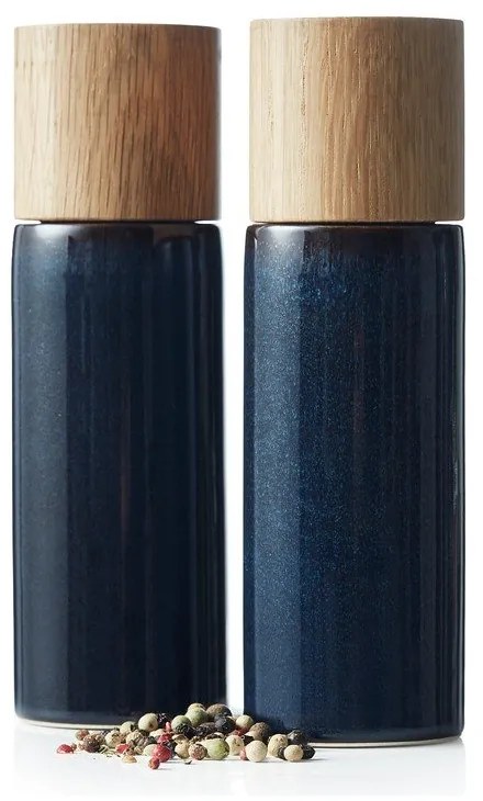 Ciemnoniebieski zestaw ceramicznych młynków do pieprzu i soli 2 szt. Gastro Blue – Bitz