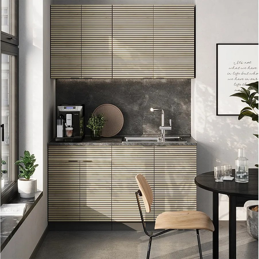 Pojedyncza kuchnia panel dębowy/antracyt 140x46x81.6 fame-line