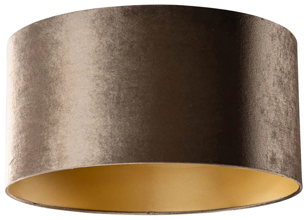 Abażur welurowy brązowy ze złotym wnętrzem 50/50/25